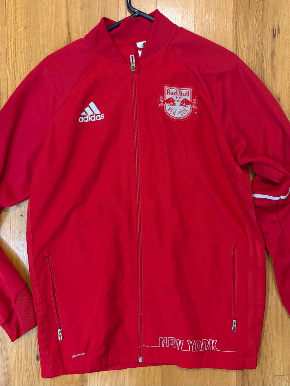 Adidas New York Red Bulls MLS Track Jacket Sz L ClimaCool